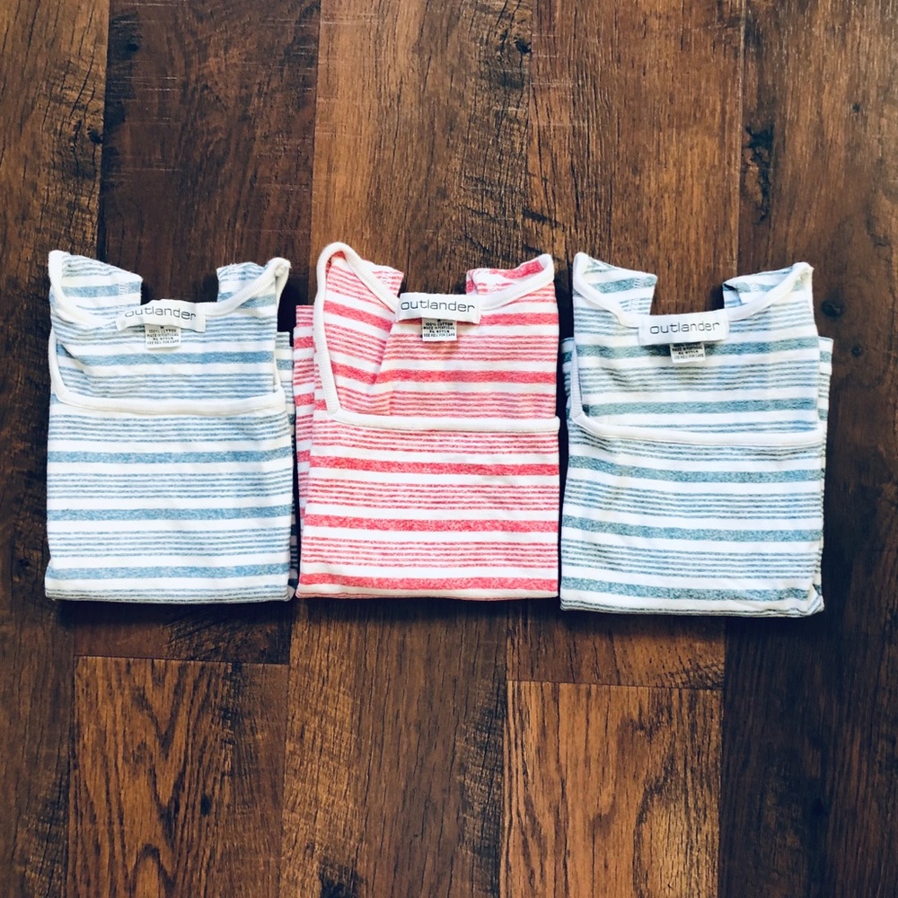 OUTLANDER boxy tank top trio, size M